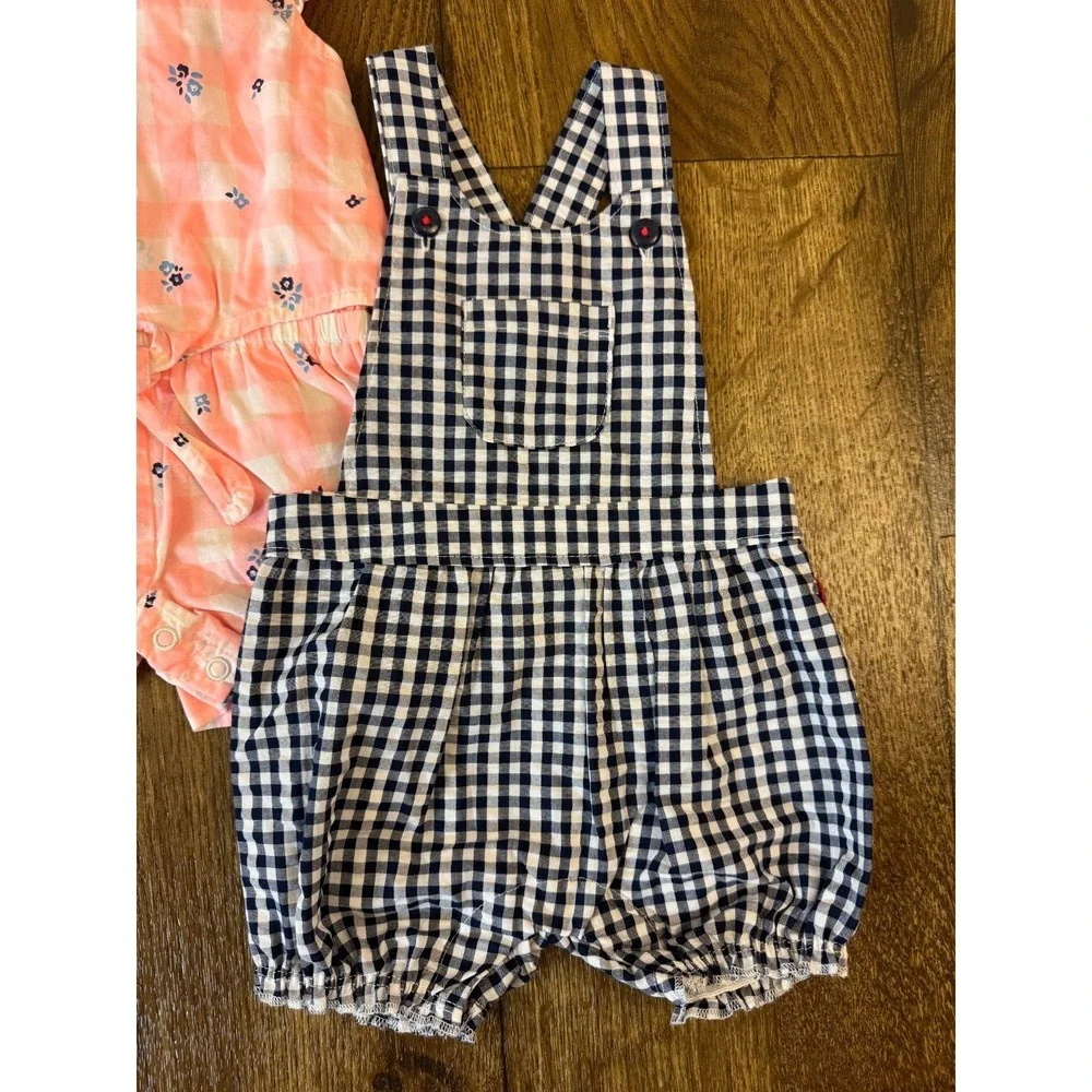 Carter's Baby Girl Clothes Lot Rompers 3 Months Outfits Summer Shorts‎ Overalls